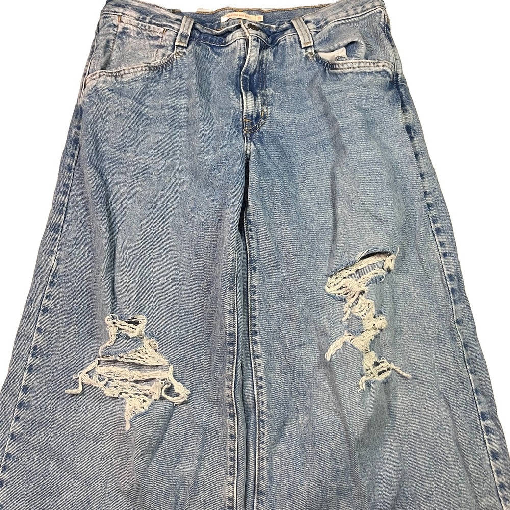 Levis 94 Baggy Jeans Womens 31x31 Black Relaxed Wide Leg Denim Casual EUC